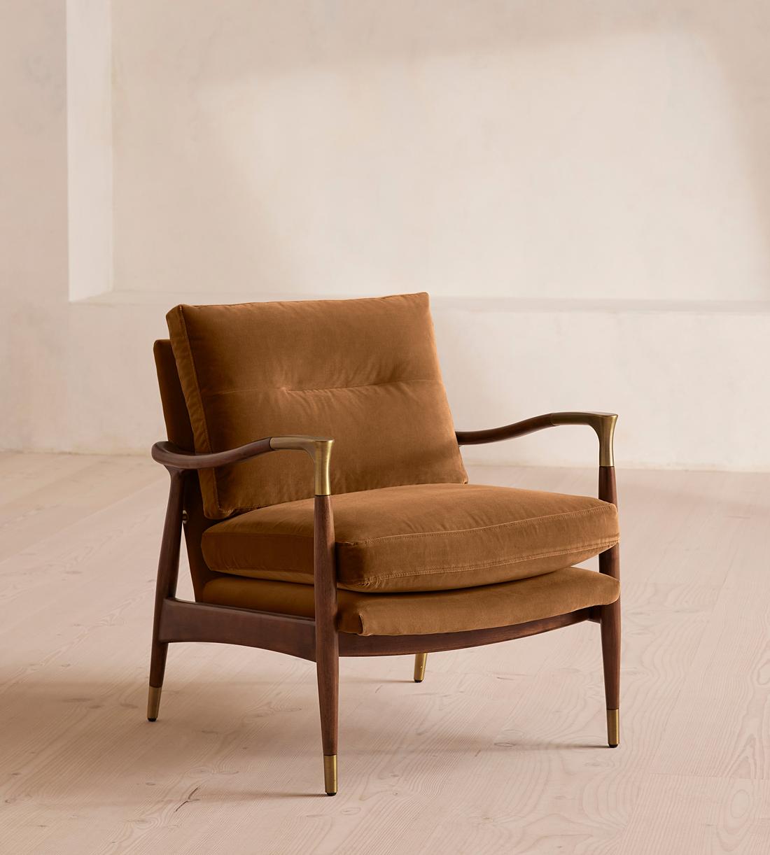 Theodore Armchair - Velvet - Mustard - US - Listing - Image 1