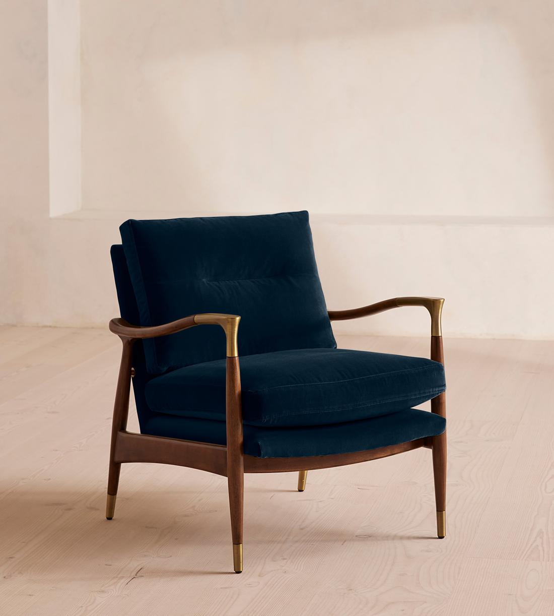 Theodore Armchair - Velvet - Royal Blue - US - Listing - Image 1