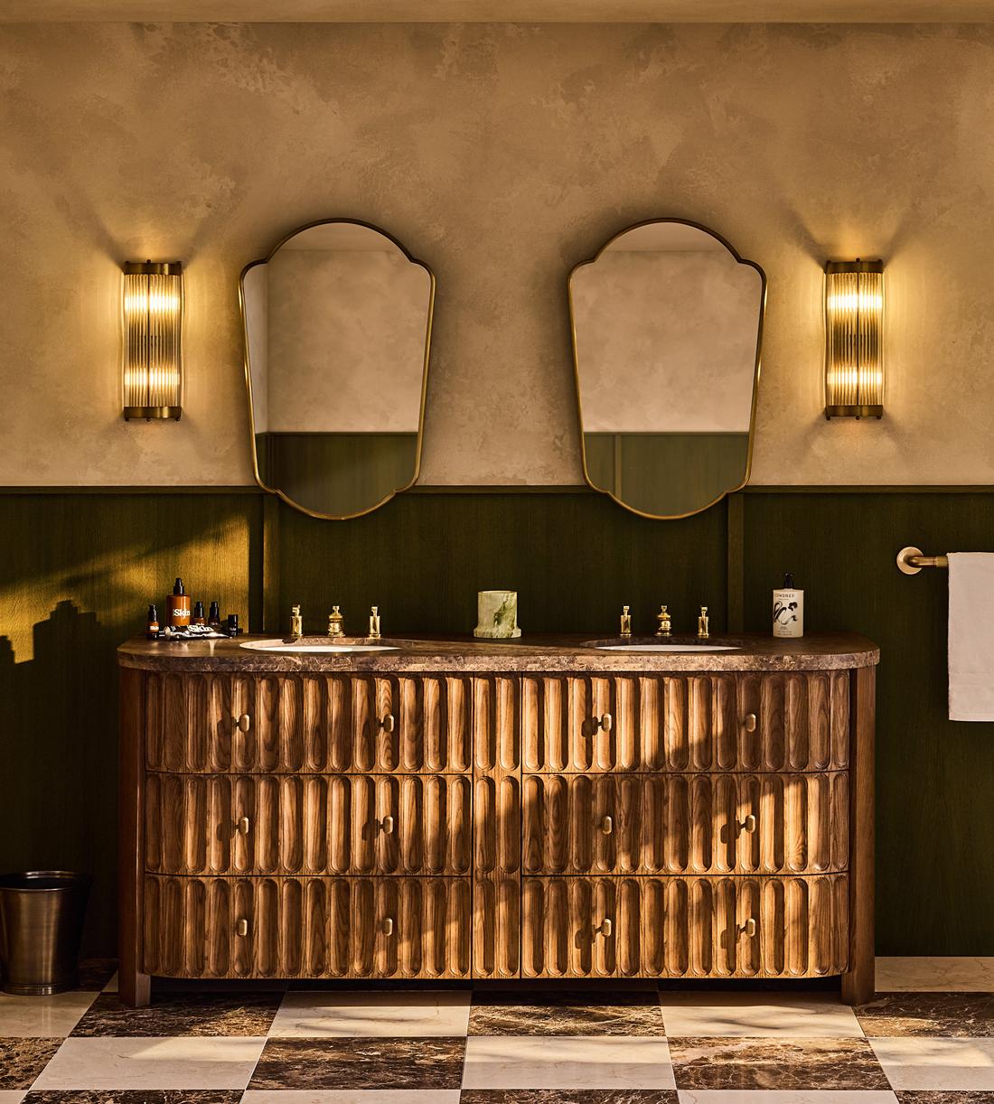 Devon Double Vanity - Dark Emperador - Lifestyle - Image 1