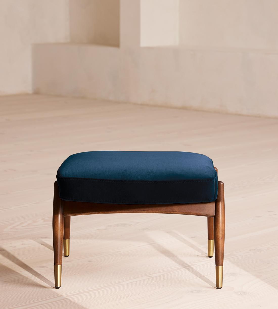Theodore Footstool - Velvet - Royal Blue - US - Listing - Image 2