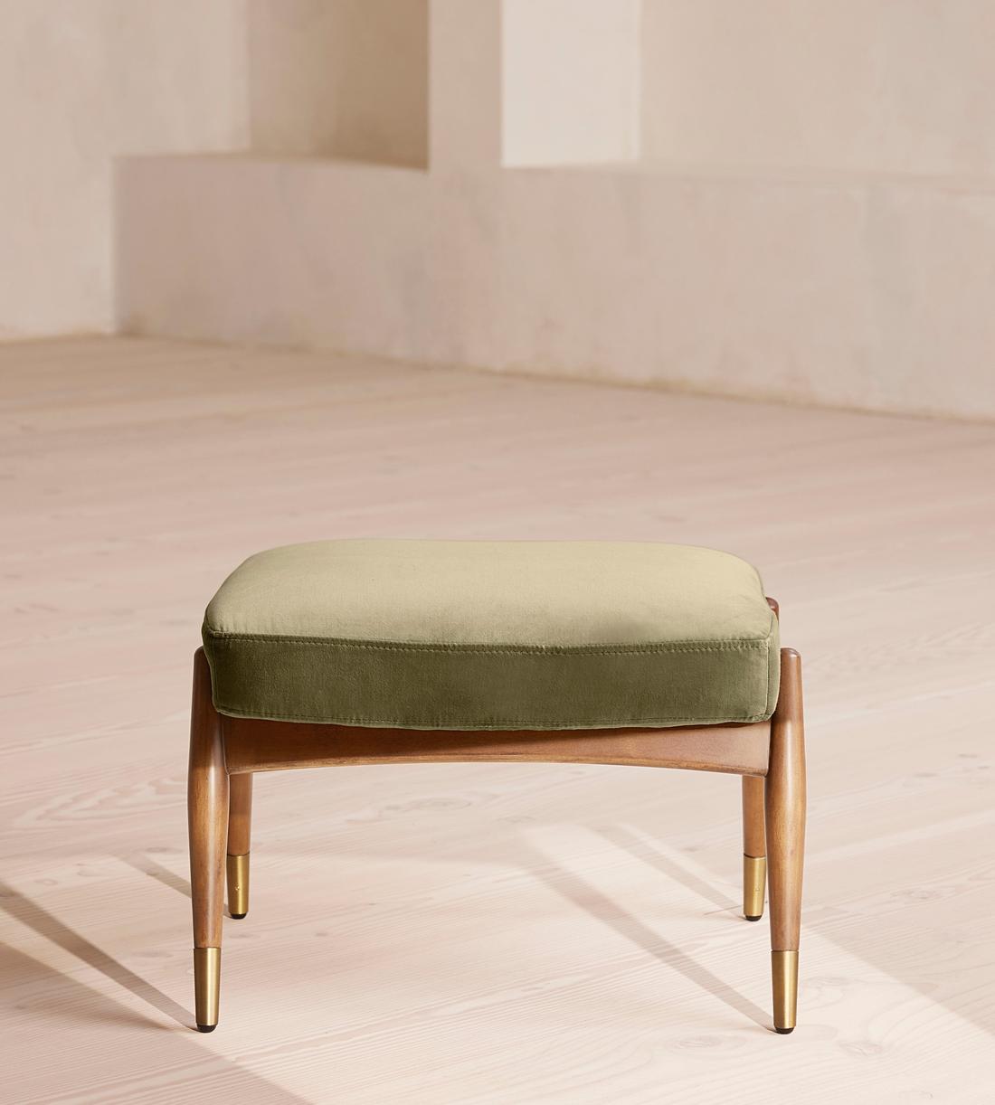 Theodore Oak Footstool Velvet Lichen - US - Listing - Image 2