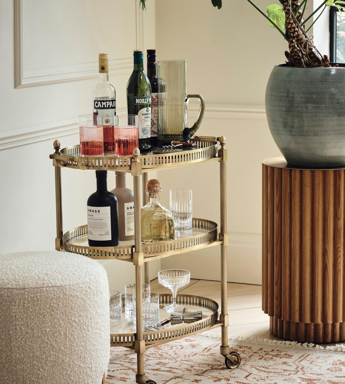 Oval Bar Cart - Brass - Images - Image 3