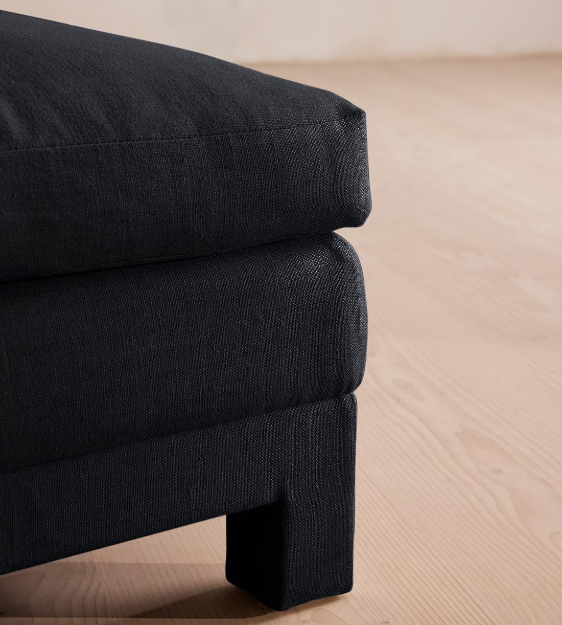 Ashford Ottoman - Linen - Indigo - Images - Image 4