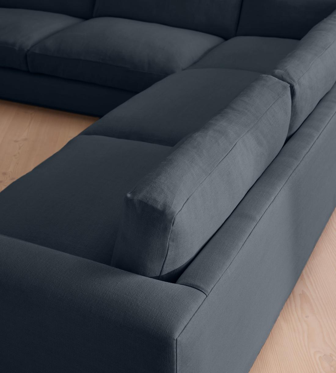 Mossley Corner Sofa - Linen - Prussian Blue - US - Images - Image 4