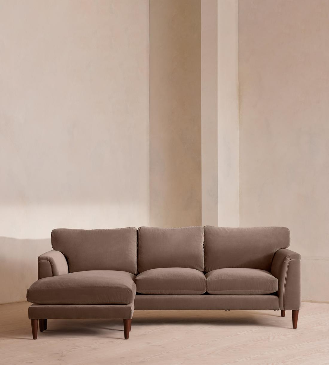 Reya Chaise-end Sofa - Velvet - Taupe - Listing - Image 1