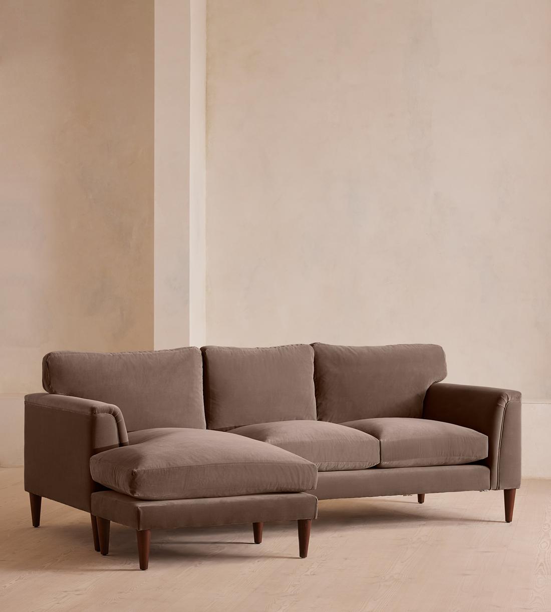 Reya Chaise-end Sofa - Velvet - Taupe - Listing - Image 2
