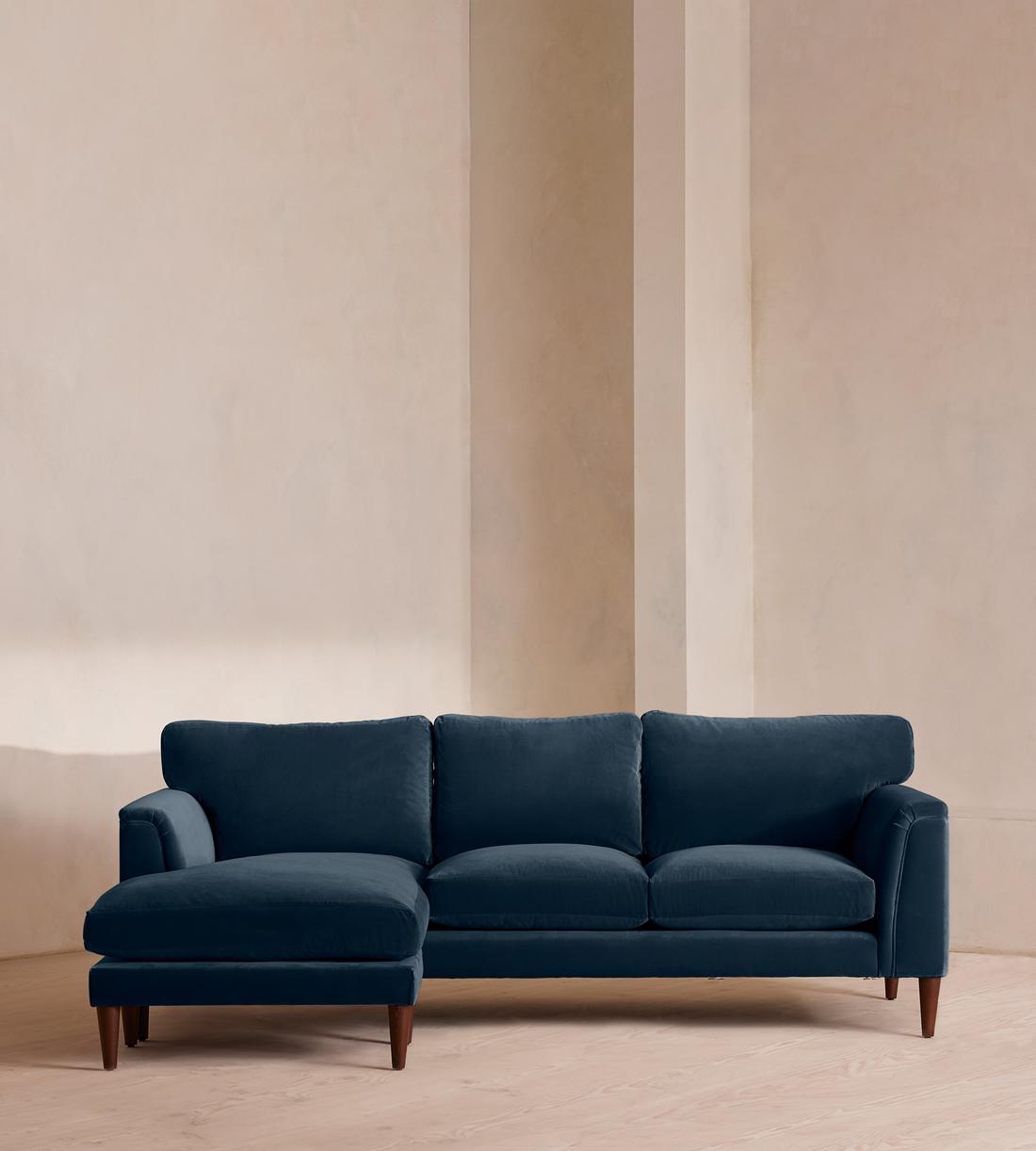 Reya Chaise-end Sofa - Velvet - Royal Blue - Listing - Image 1
