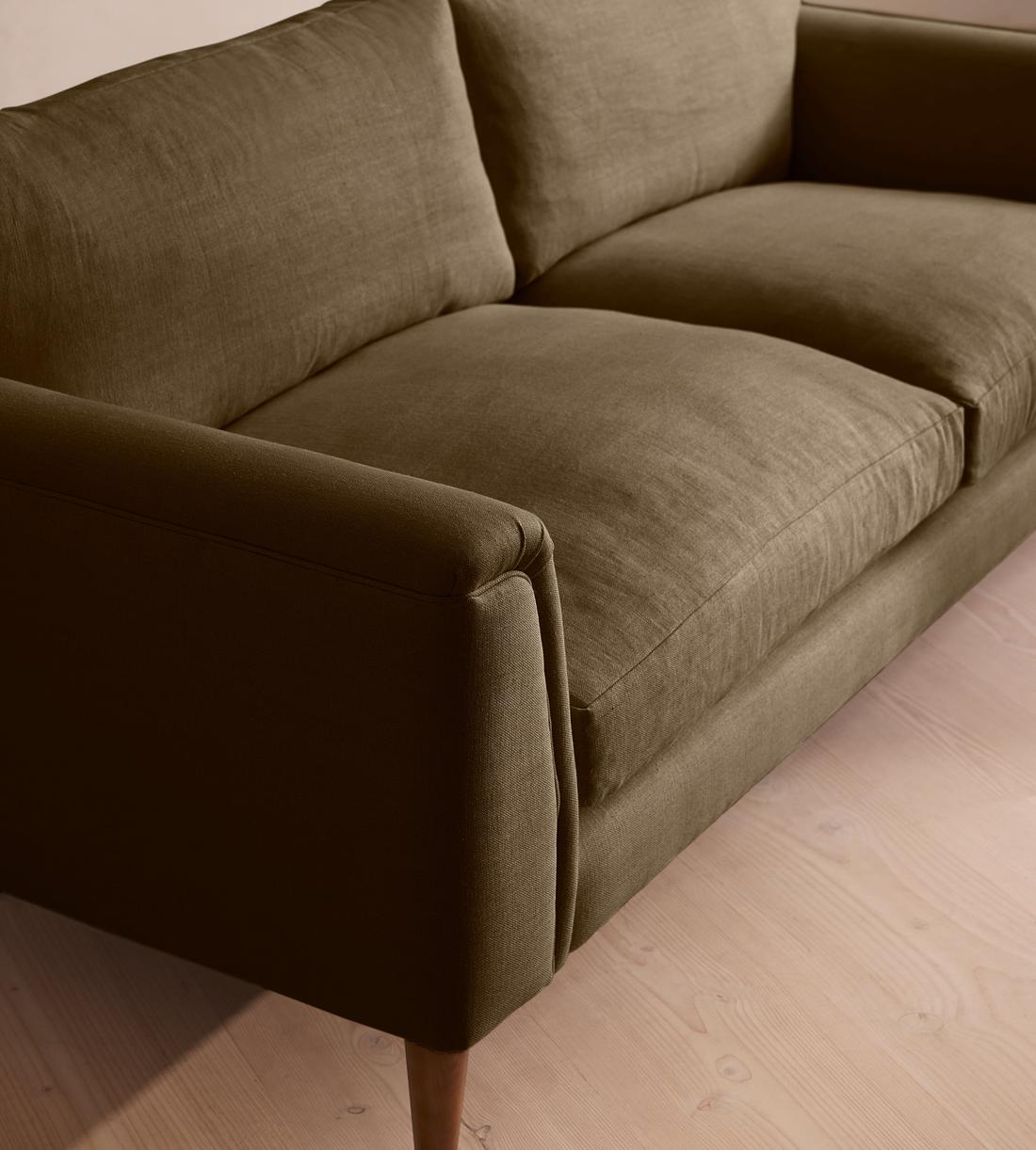 Reya Three Seater Sofa - Linen - Olive - US - Images - Image 5