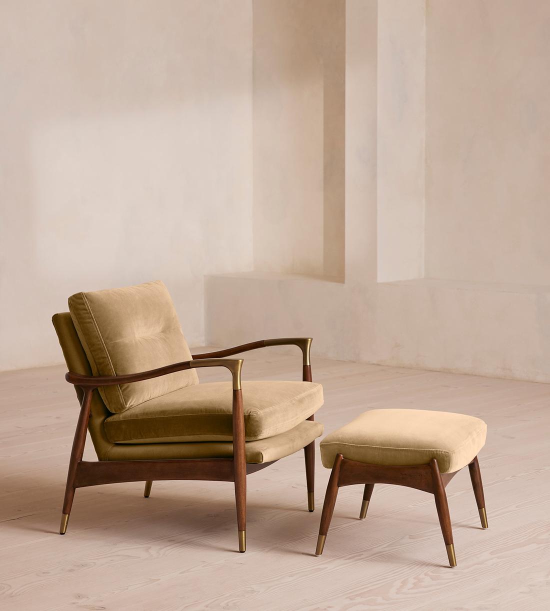 Theodore Armchair - Velvet - Camel - US - Images - Image 4