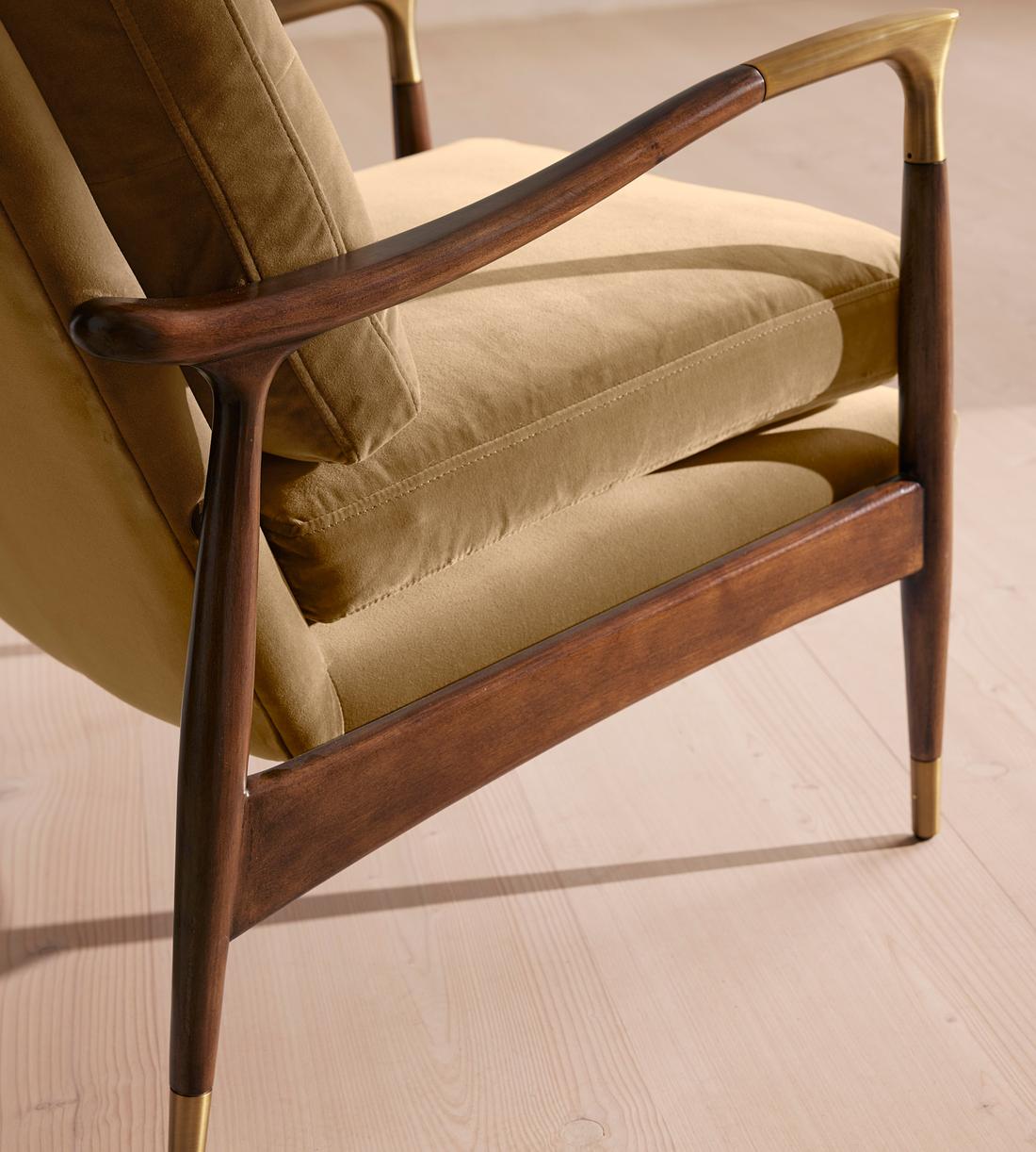 Theodore Armchair - Velvet - Camel - US - Images - Image 5
