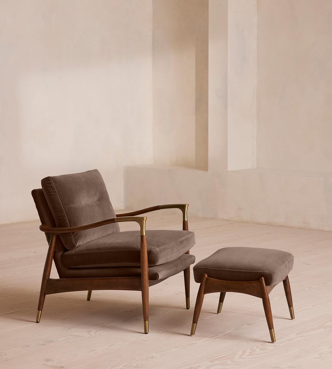 Theodore Armchair - Velvet - Taupe - US - Images - Image 4