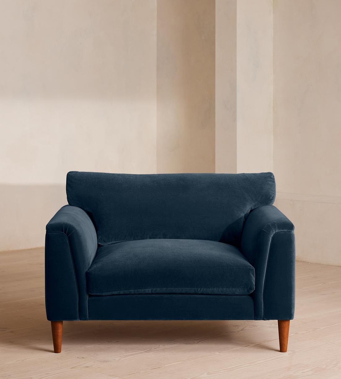 Reya Loveseat - Velvet - Royal Blue - Listing - Image 2