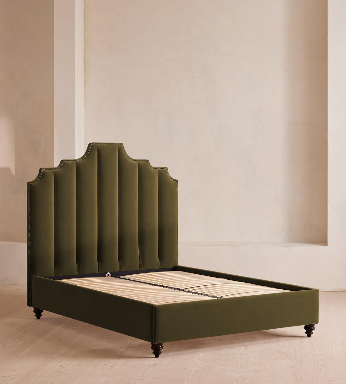 Gerrard Bed - Double - Velvet - Olive - Images - Image 3