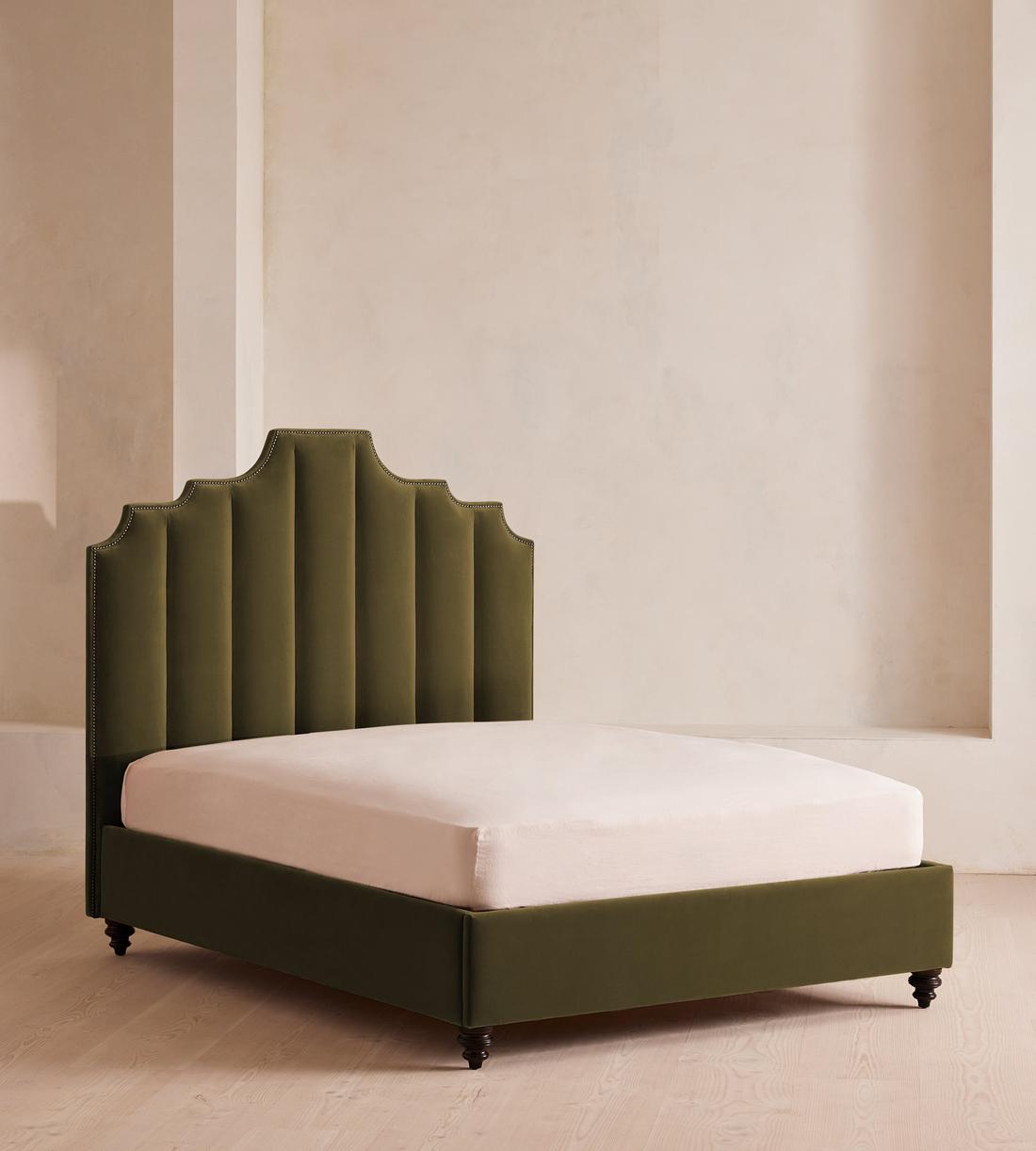 Gerrard Bed - Double - Velvet - Olive - Listing - Image 2