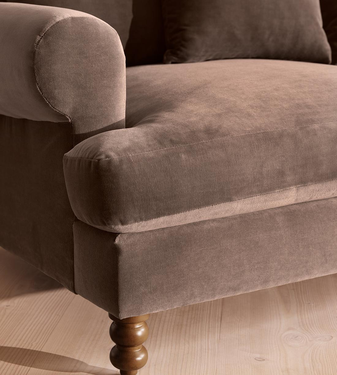 Audrey Two Seater Sofa - Velvet - Taupe - US - Images - Image 5