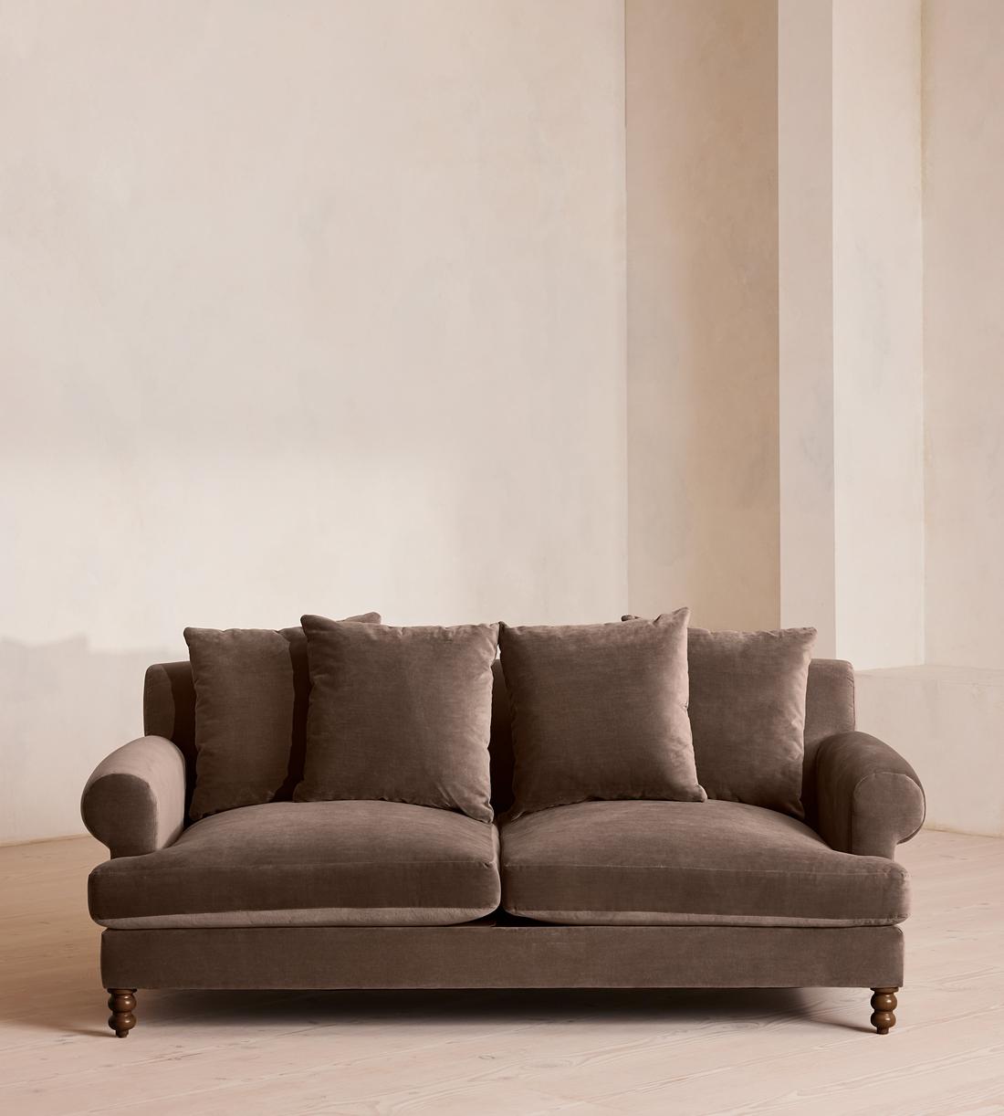 Audrey Two Seater Sofa - Velvet - Taupe - US - Listing - Image 2