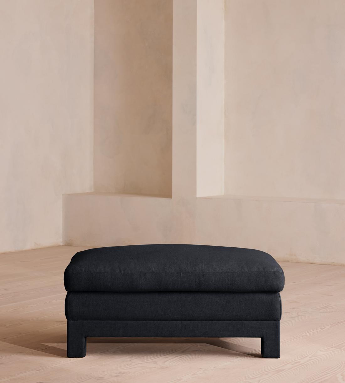 Ashford Ottoman - Linen - Indigo - Listing - Image 1
