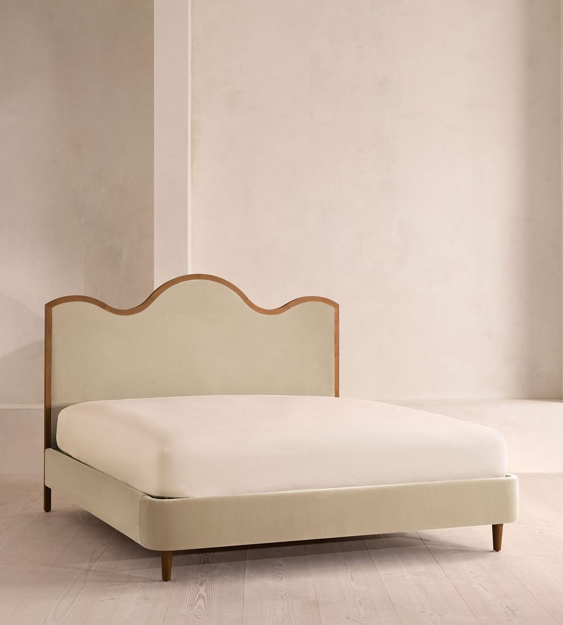 Aubrey Bed - Queen - Velvet - Oyster - US - Listing - Image 1
