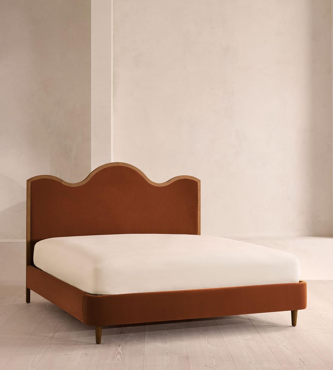Aubrey Bed - Queen - Velvet - Cinnamon - US - Listing - Image 1