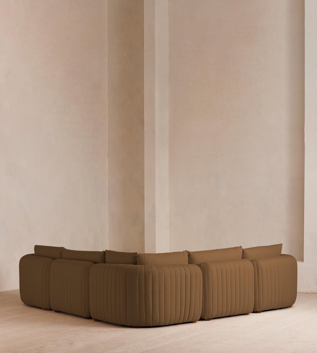 Vivienne Sectional Corner Sofa - Linen - Ochre - US - Images - Image 3