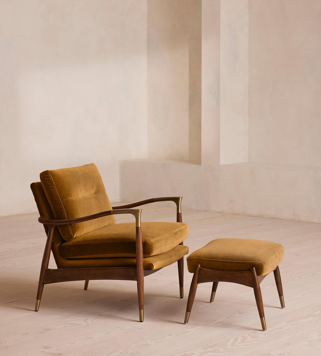 Theodore Footstool - Velvet - Mustard - Images - Image 4