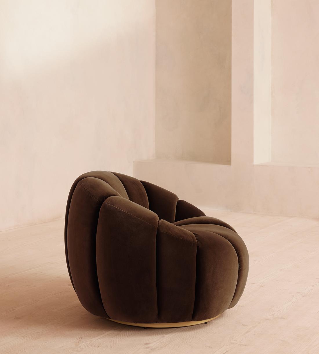 Garret Armchair - Velvet - Chocolate Brown - Images - Image 4