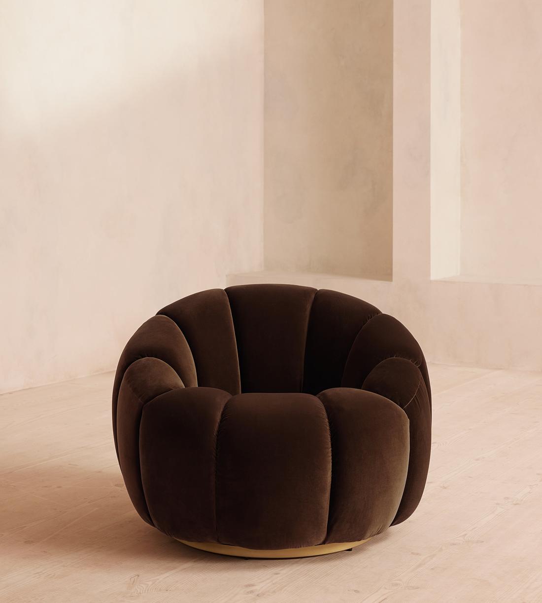 Garret Armchair - Velvet - Chocolate Brown - Listing - Image 3
