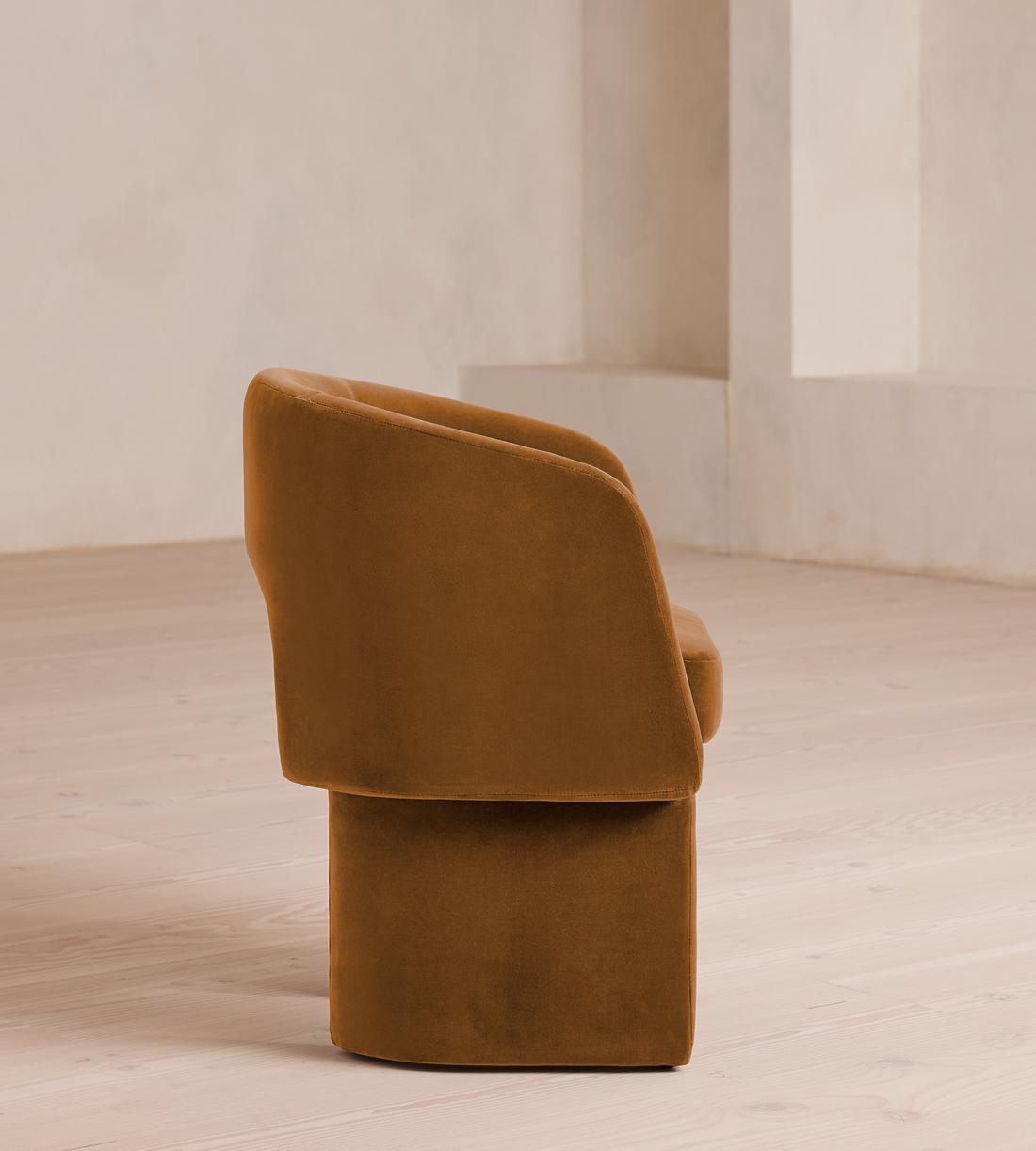 Morrell Dining Chair - Velvet - Mustard - Images - Image 3