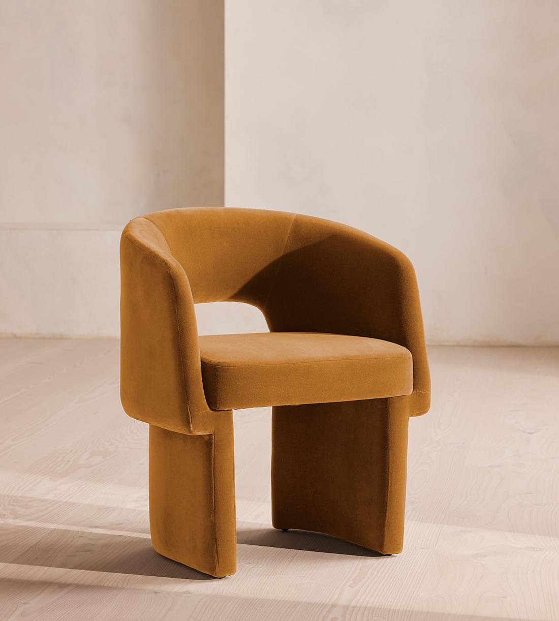 Morrell Dining Chair - Velvet - Mustard - Listing - Image 1