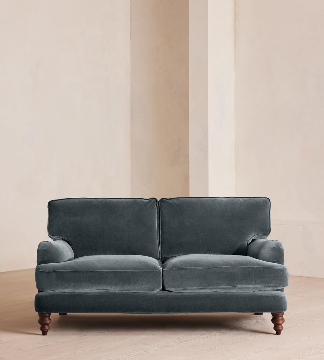 Arundel Two Seater Sofa - Velvet - Grey Blue - Lifestyle - Image 2