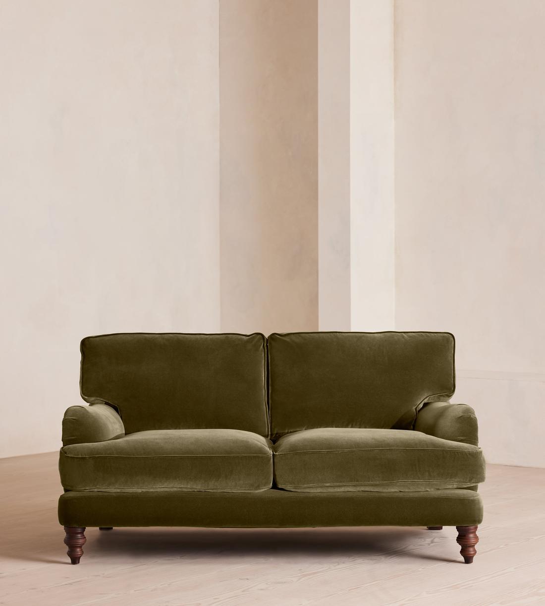 Arundel Two Seater Sofa - Velvet - Olive - Lifestyle - Image 2