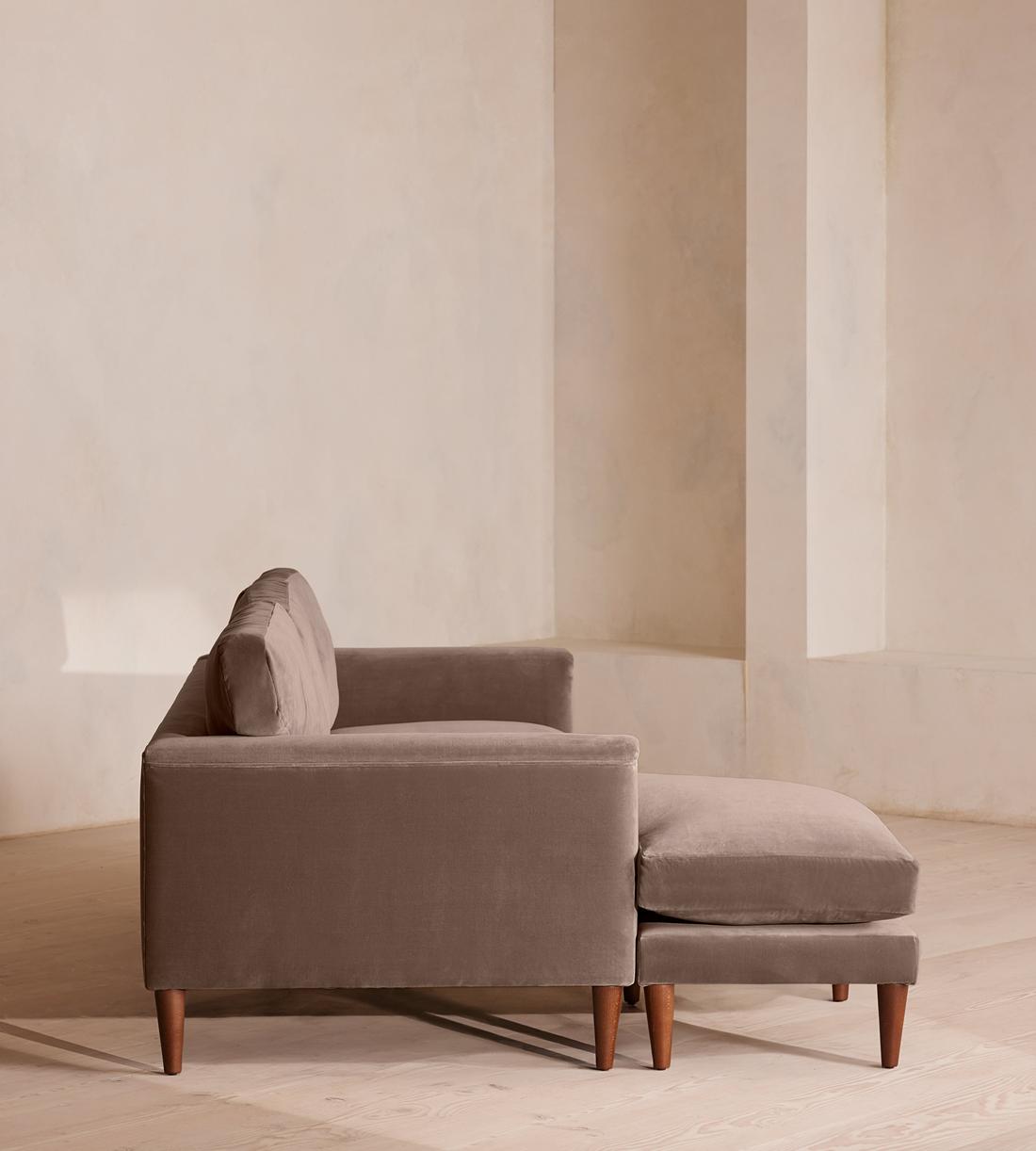Reya Chaise-end Sofa - Velvet - Taupe - Images - Image 3