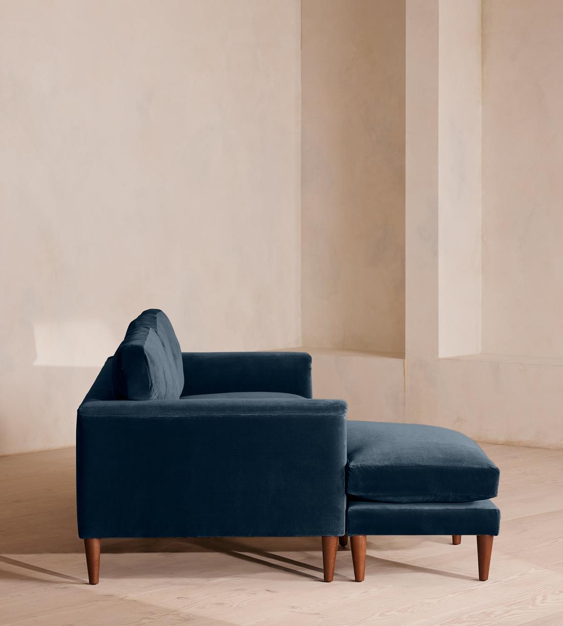 Reya Chaise-end Sofa - Velvet - Royal Blue - Images - Image 3