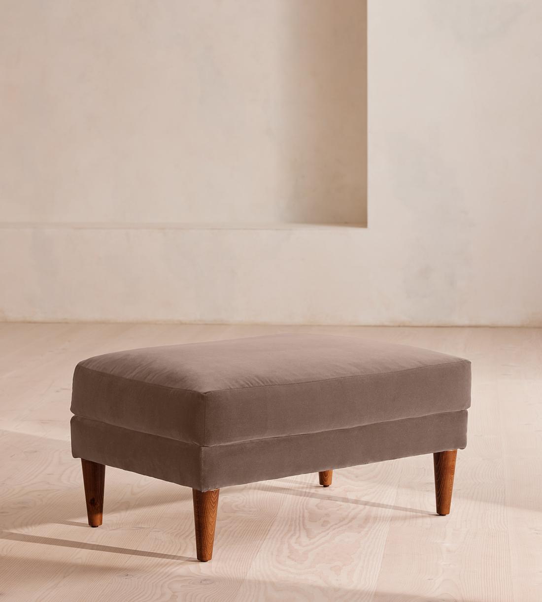 Reya Ottoman - Velvet - Taupe - Listing - Image 2