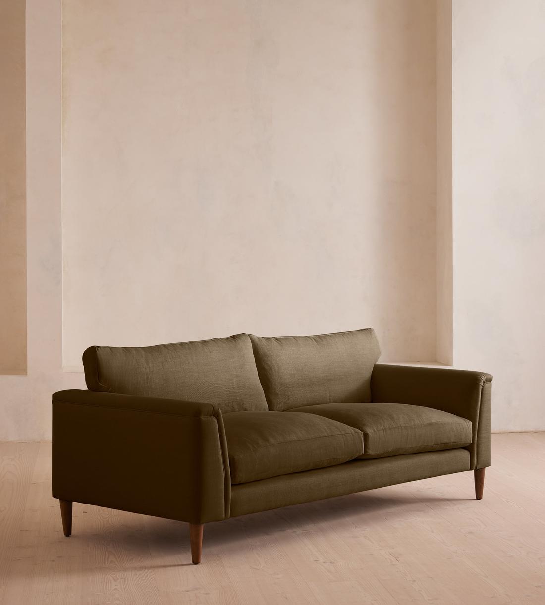 Reya Three Seater Sofa - Linen - Olive - US - Listing - Image 1