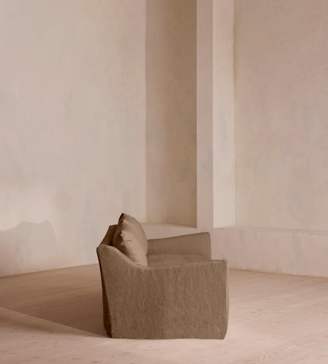 Roma Three Seater Sofa - Linen - Ochre - US - Images - Image 3