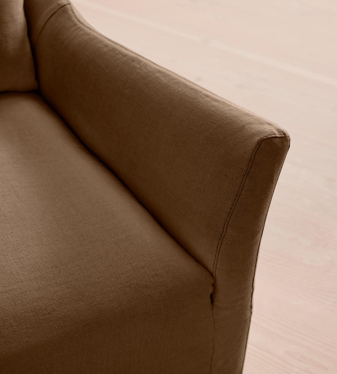 Roma Three Seater Sofa - Linen - Ochre - US - Images - Image 5