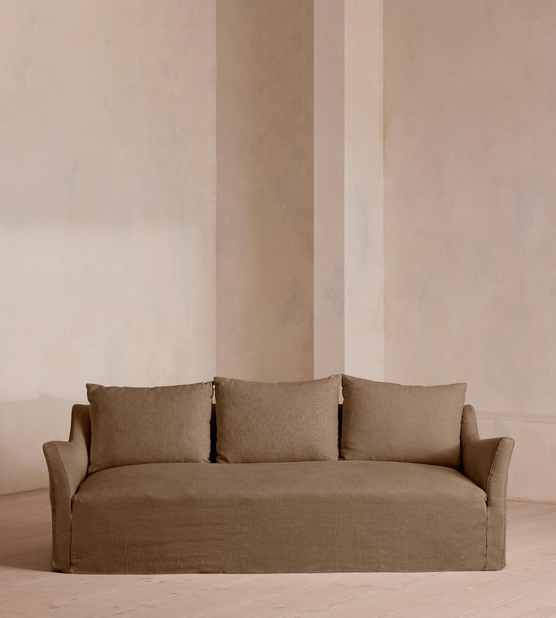 Roma Three Seater Sofa - Linen - Ochre - US - Listing - Image 2