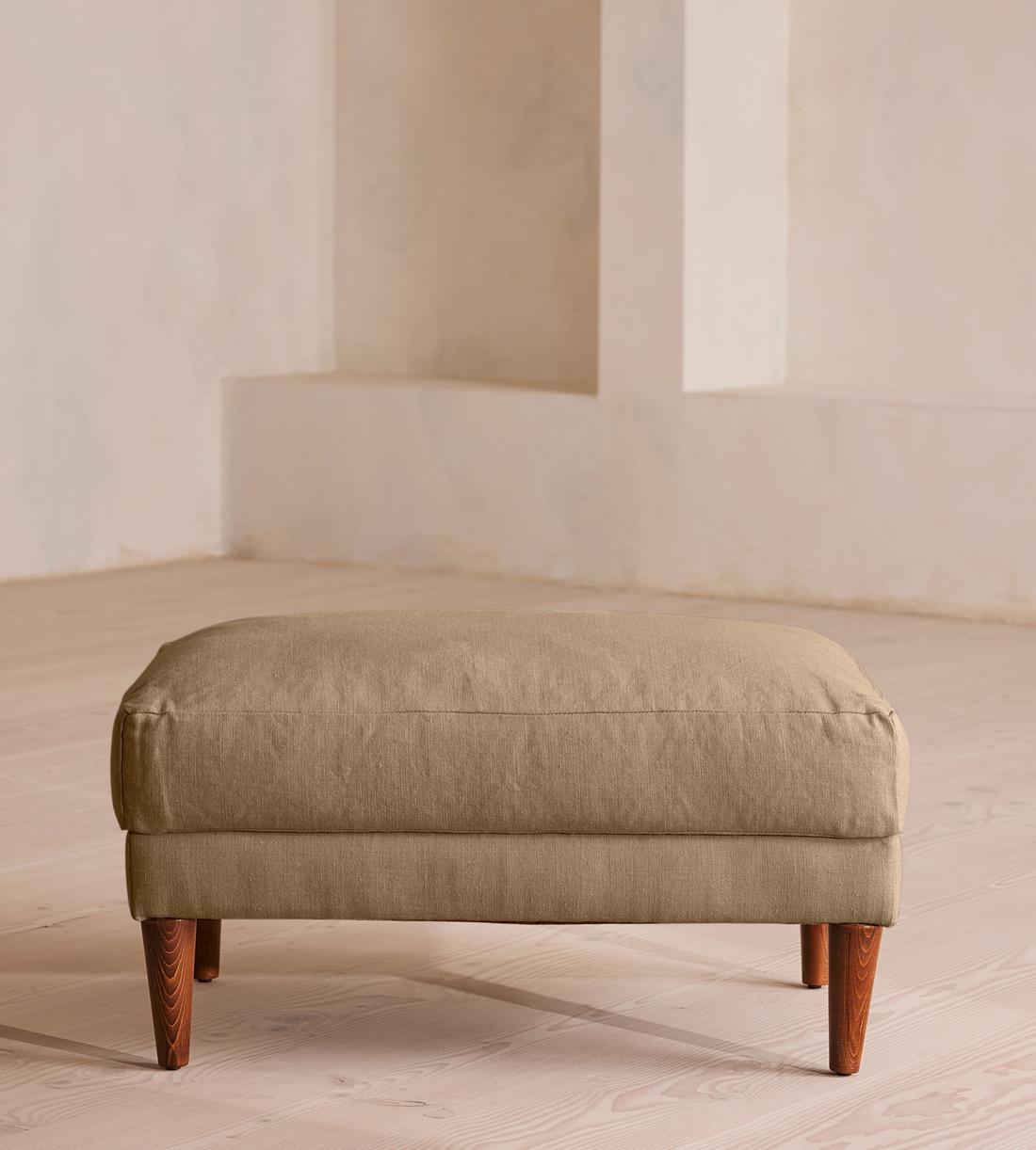 Reya Ottoman - Linen - Wheat - US - Listing - Image 2
