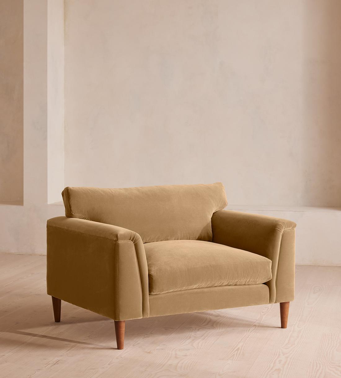 Reya Loveseat - Velvet - Camel - Listing - Image 1