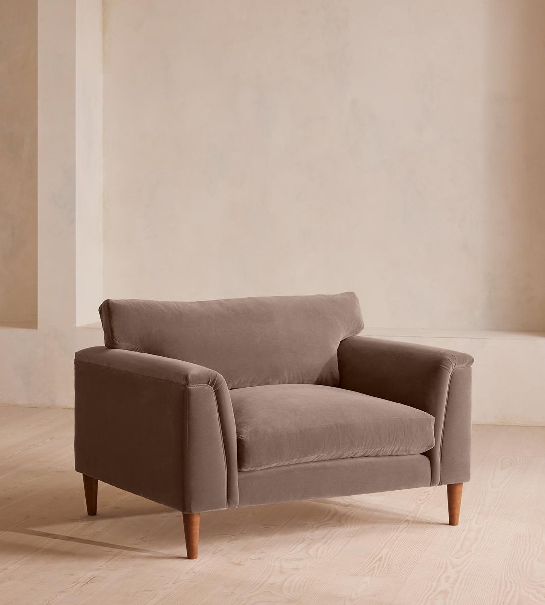 Reya Loveseat - Velvet - Taupe - Listing - Image 1