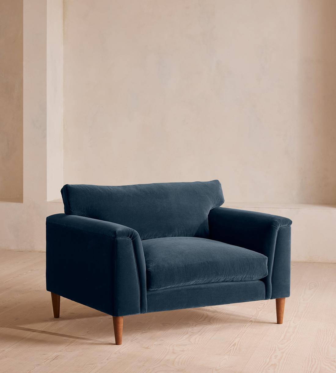 Reya Loveseat - Velvet - Royal Blue - Listing - Image 1