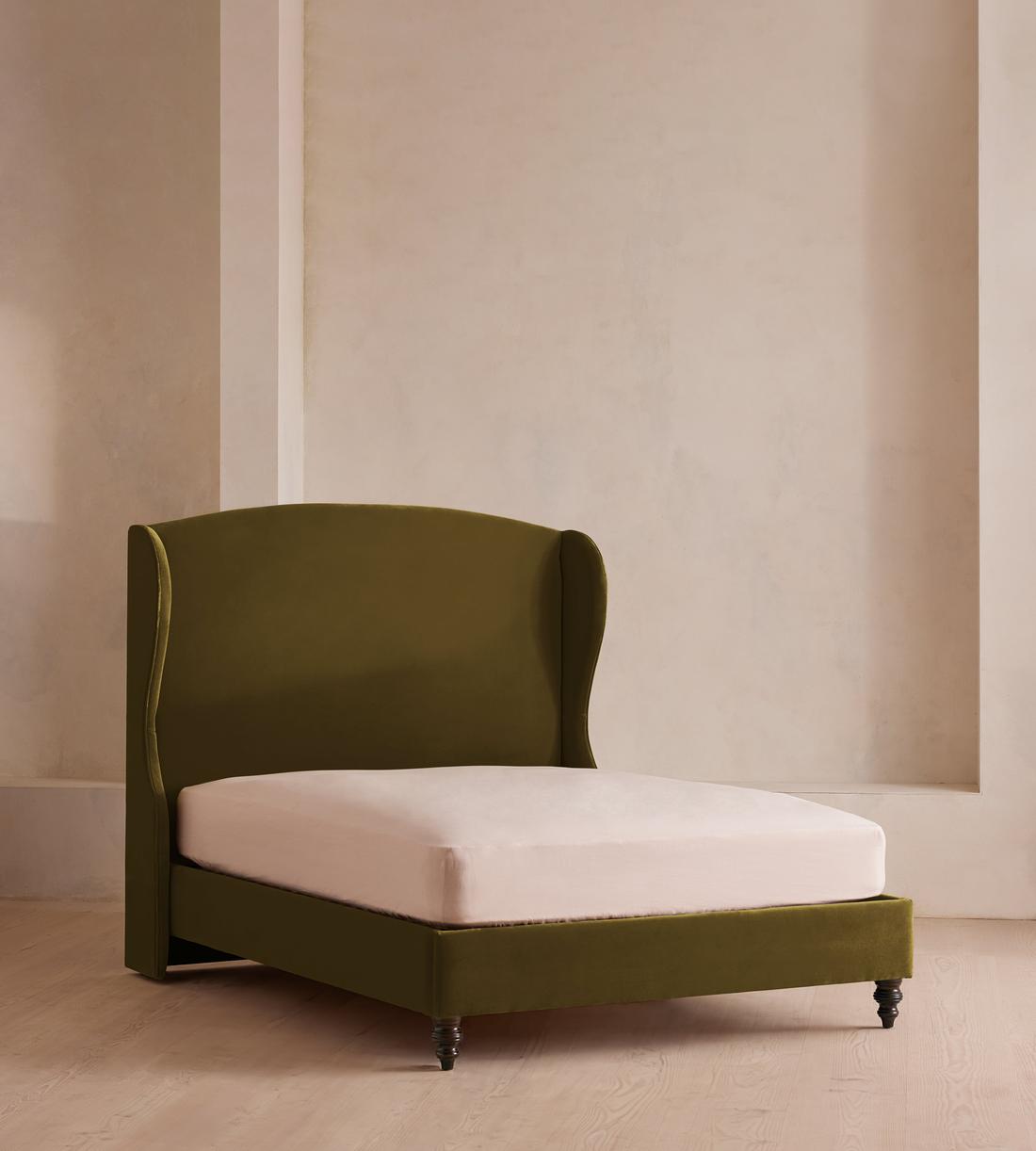 Rivas Bed - Full - Velvet - Olive - US - Listing - Image 1
