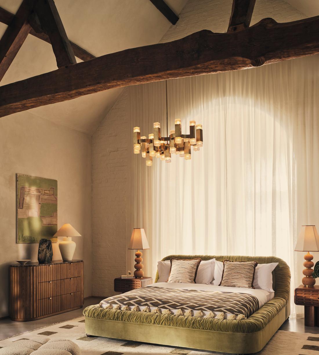Vara Bed - California King - Velvet - Lichen - US - Lifestyle - Image 1
