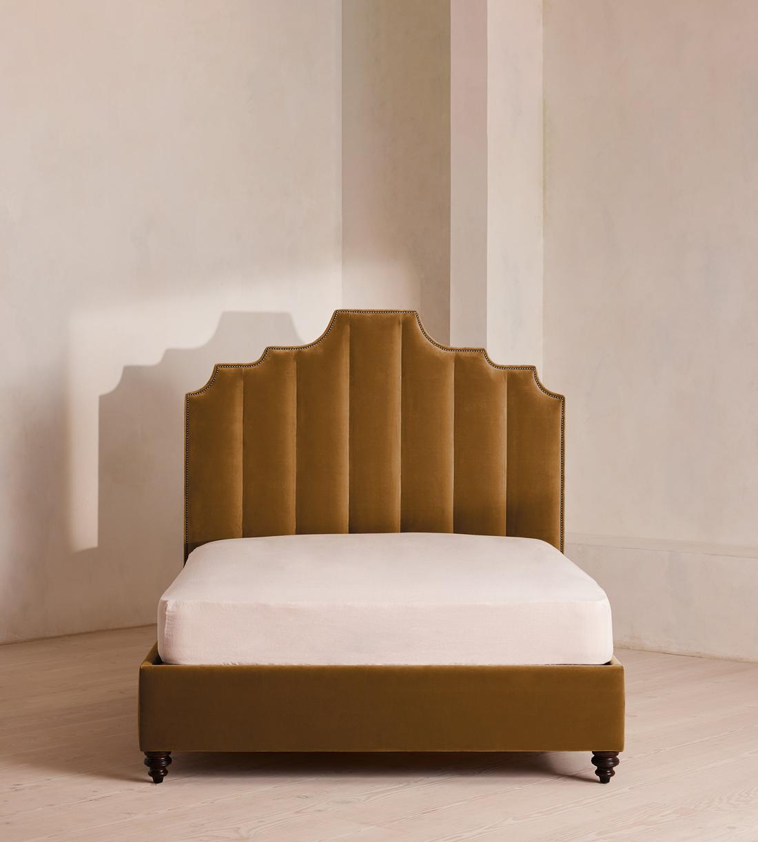 Gerrard Bed - King - Velvet - Mustard - US - Listing - Image 2