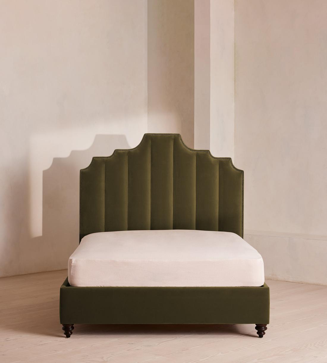Gerrard Bed - King - Velvet - Olive - US - Listing - Image 2
