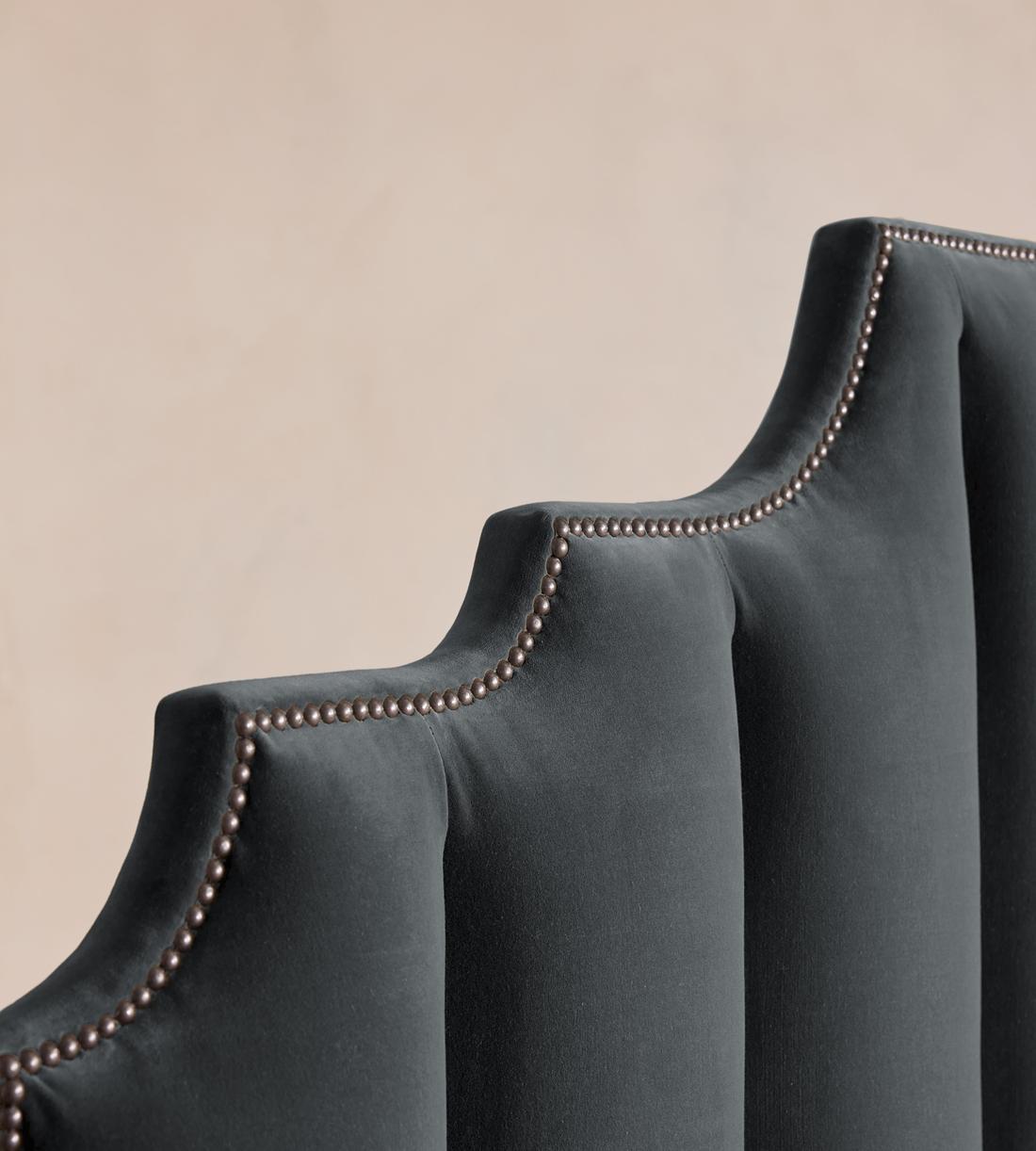 Gerrard Bed - King - Velvet - Grey Blue - US - Images - Image 4