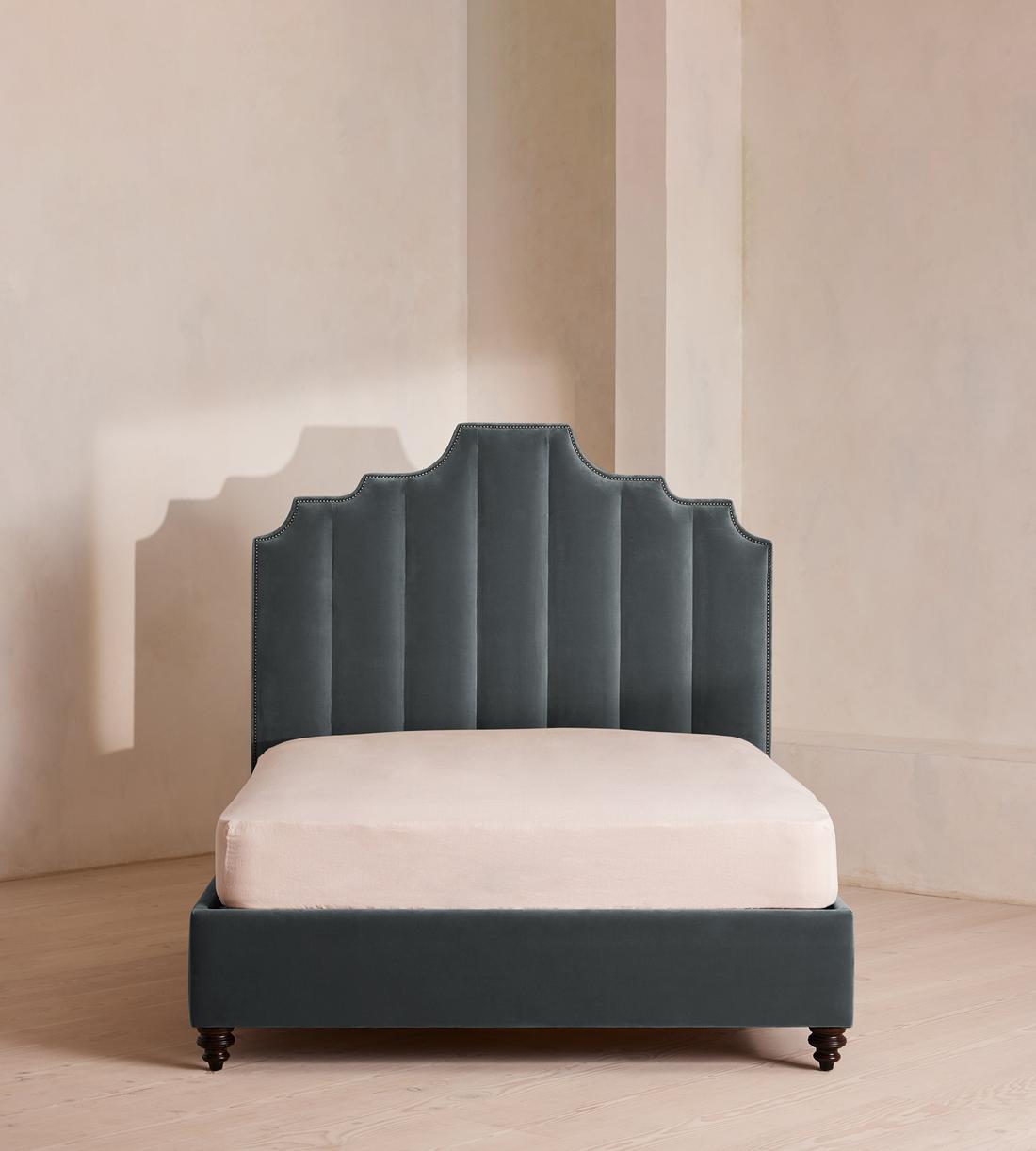 Gerrard Bed - King - Velvet - Grey Blue - US - Listing - Image 2