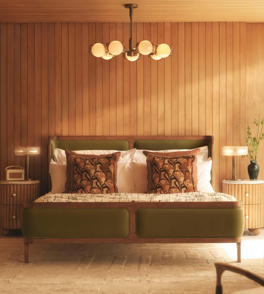 Belsa Bed - Super king - Velvet - Olive - Lifestyle - Image 1