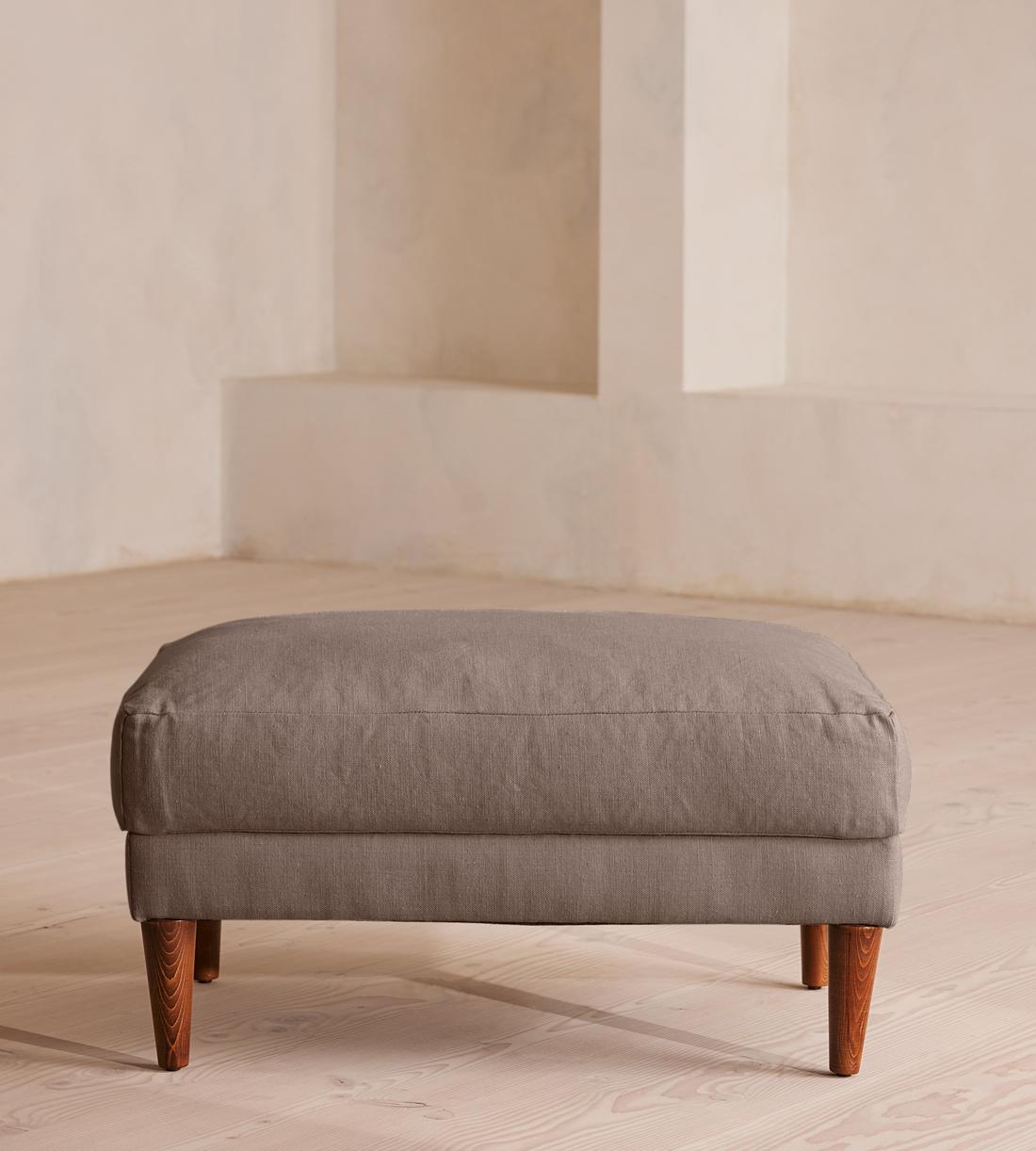 Reya Ottoman - Linen - Mushroom - Listing - Image 2